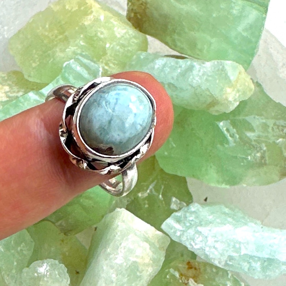 Larimar Victorian silver ring - Picture 2 of 9
